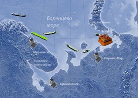 Получены результаты исследования морской среды в районе Приразломного месторождения Получены результаты исследования морской среды в районе Приразломного месторождения